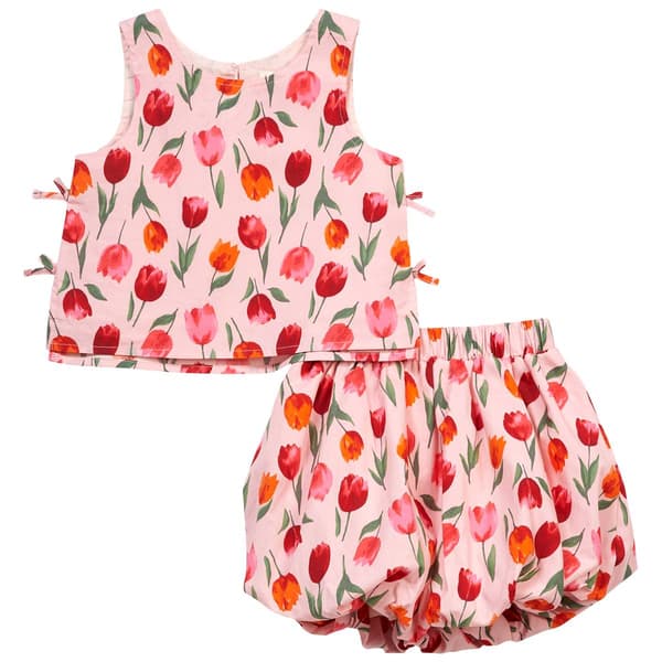 Toddler Girl BTween® Side Bow Tank with Bubble Skirt & Sunglasses
