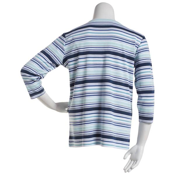 Womens Hasting &amp; Smith 3/4 Sleeve Stripe Pouch Pocket Top