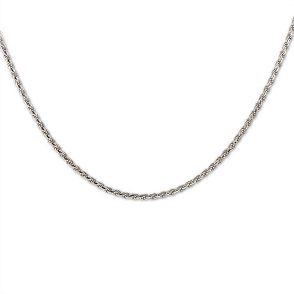 Sterling Silver 16in. Diamond Cut Rope Necklace - image 