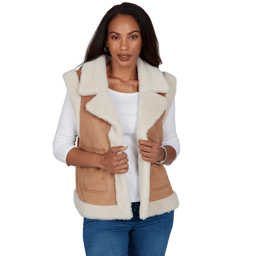 Womens Skyes the Limit Wild Romance Faux Suede & Sherpa Vest
