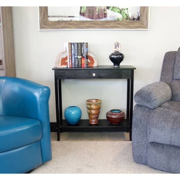 Casual Contemporary Living Acacia Console Table w/ Bottom Shelf