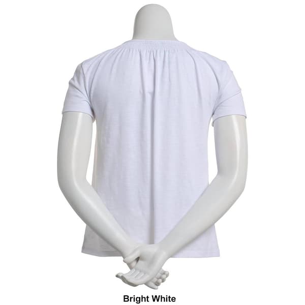 Petite Hasting & Smith Short Sleeve Solid Peasant Tee