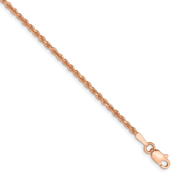 Mens Gold Classics&#40;tm&#41; 1.75mm. Rose Gold Diamond Cut Rope Bracelet - image 