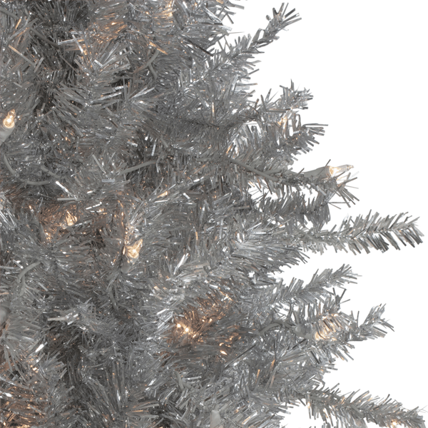 Northlight 7.5ft. Pre-Lit Slim Tinsel Pine Christmas Tree