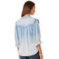 Womens Democracy Elbow Sleeve Ruffle Edge Casual Button Down - image 3