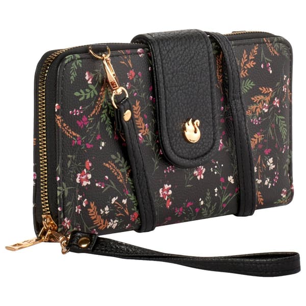 Womens Gloria Vanderbilt Floral Zip Around Crossbody Wallet