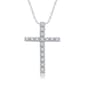Nova Star(R) Sterling Silver 1/10ctw  Lab Grown Cross Pendant - image 1