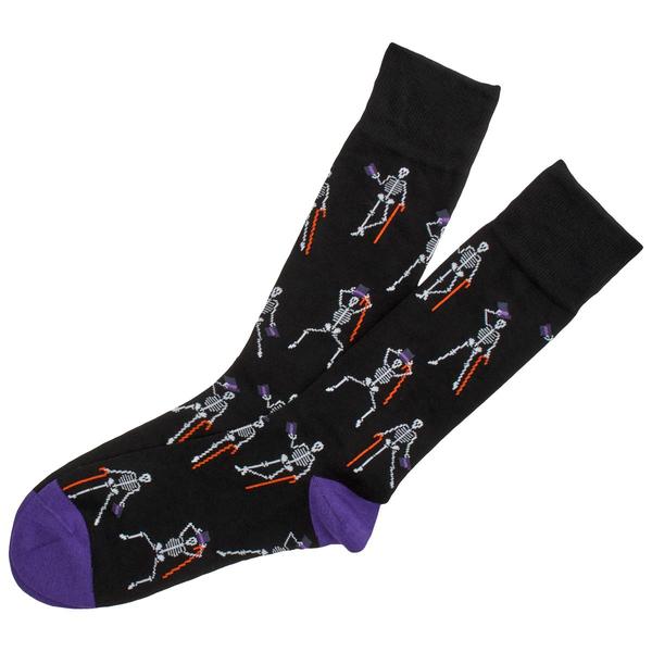 Mens Davco(R) Halloween Dancing Skeletons Crew Socks - image 