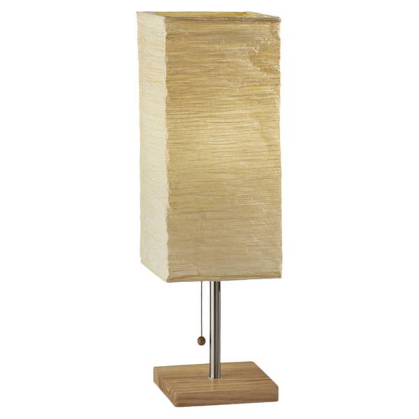 HomeRoots 25in. Solid Wood and Silver Metal Table Lamp - image 