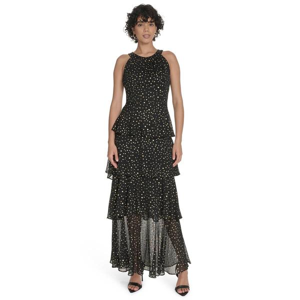 Womens Tommy Hilfiger Sleeveless Tier Chiffon Halter Neck Maxi - image 