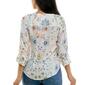 Petite Zac & Rachel 3/4 Sleeve Floral Slub Tie Front Button Down - image 2