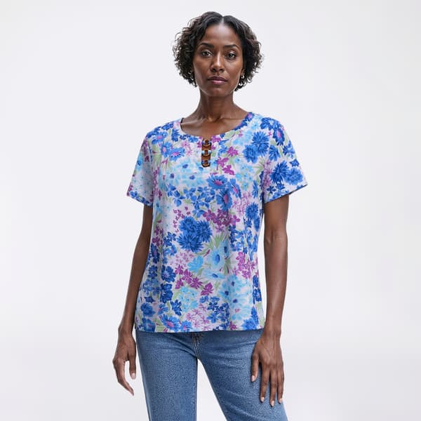 Petite Preswick & Moore(R) Short Sleeve Garden Party Tee