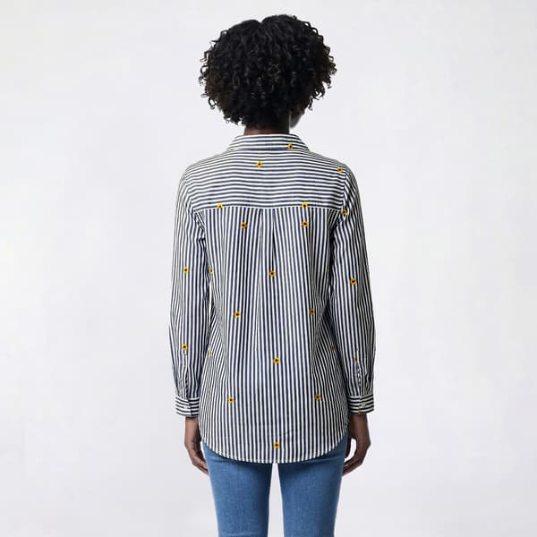 Womens beachlunchlounge Kaylee Embroidery Sunflower Button Down