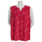 Womens Napa Valley Sleeveless Stars Pleat Knit Henley Blouse - image 2