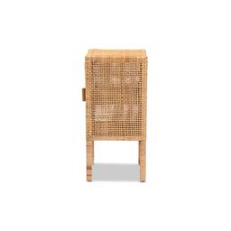 Baxton Studio Vivan Bohemian Natural Rattan 1-Door Nightstand
