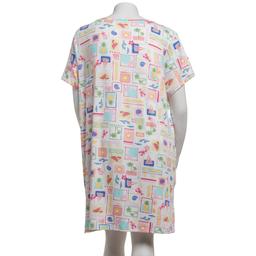 Plus Size Jaclyn Short Sleeve Tropical Scoop Neck Nightshirt