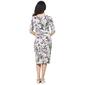 Womens Connected Apparel Elbow Sleeve Floral A-Line Dress - image 2