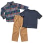 Toddler Boy Nautica 3pc. Plaid Button Front Tee & Pants Set - image 1
