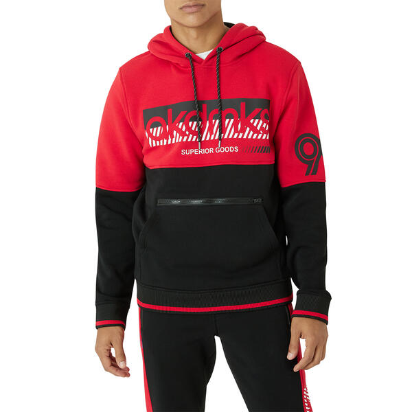 Young Mens Akademiks Color Block Pullover Hoodie - Red - image 