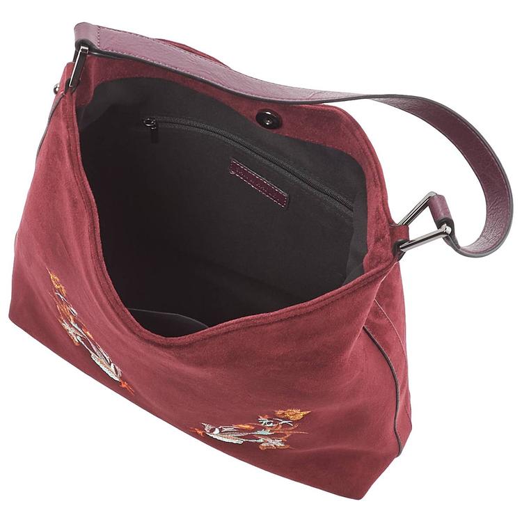 Sam & Hadley Embroidered Suede Hobo