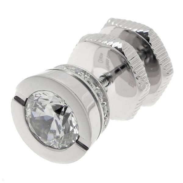 Mens Lynx Stainless Steel Mano Stud Round Earring - image 