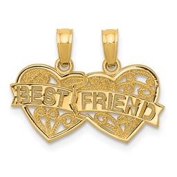 Gold Classics(tm) 14kt. Best Friend Break Apart Heart Pendant