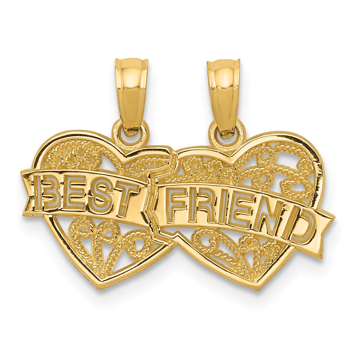 Gold Classics(tm) 14kt. Best Friend Break Apart Heart Pendant