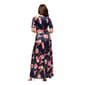 Womens 24/7 Comfort Apparel Navy Floral Casual A Line Maxi Dress - image 2