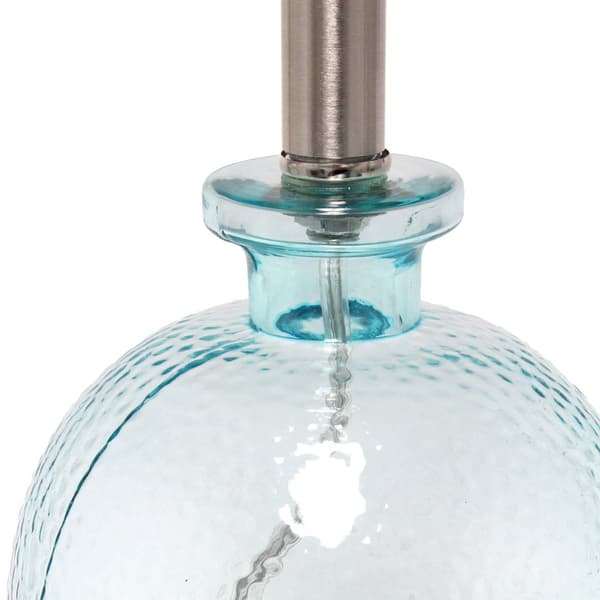 Lalia Home Classix Hammered Glass Jar Table Lamp w/Linen Shade