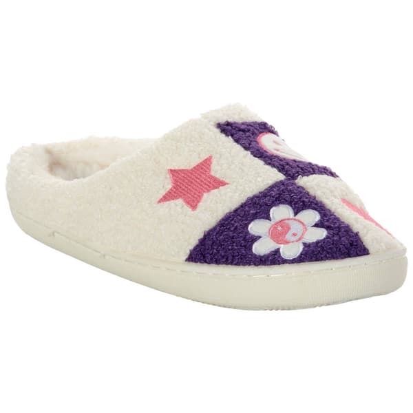 Womens Capelli New York Faux Berber Multi Icon Scuff Slippers - image 