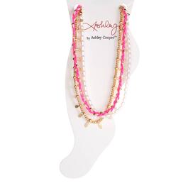 Ashley by Ashley Cooper&#40;tm&#41; 3pc. Pearl & Braided Anklet Set