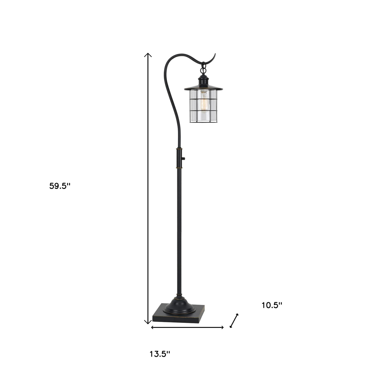 HomeRoots 60in. Antiqued Bronze Lantern Style Floor Lamp