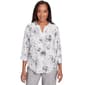 Petite Alfred Dunner Estate of Mind Floral Jacquard Blouse - image 1