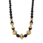 1928 Gold Tone Black Acrylic Beads 15in. Necklace - image 1