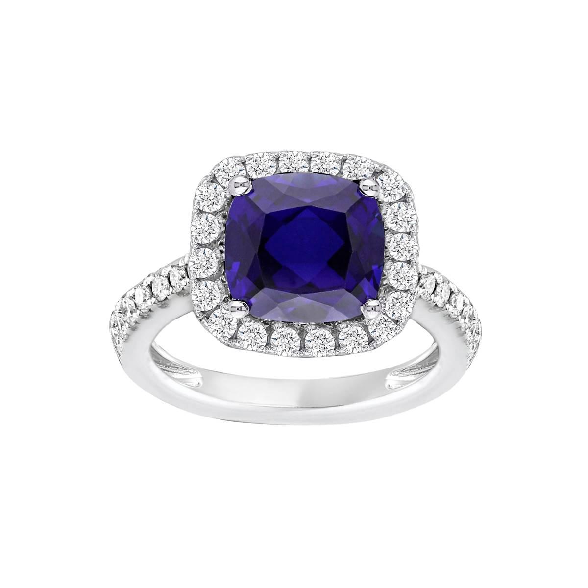 Gemstone Classics™ Silver Created Blue Sapphire Ring