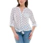 Plus Size Zac & Rachel 3/4 Roll Tab Sleeve Star Blouse - image 1