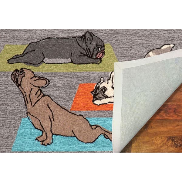 Liora Manne Frontporch Yoga Dogs Indoor/Outdoor Area Rug