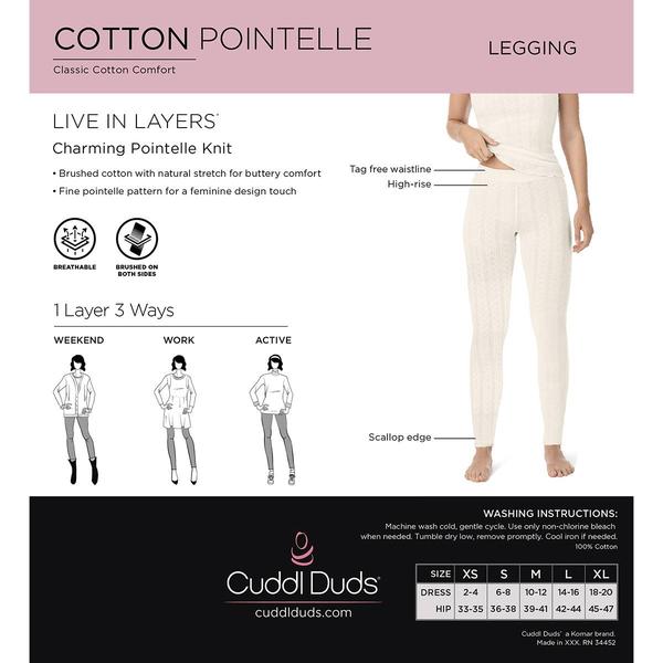 Womens Cuddl Duds® Cotton Pointelle Leggings