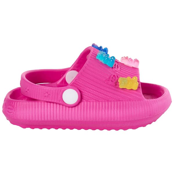 Little Girls Bebe Slide Sandals with Gummy Bear Charms
