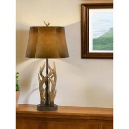 HomeRoots 33in. Brown Antlers Table Lamp