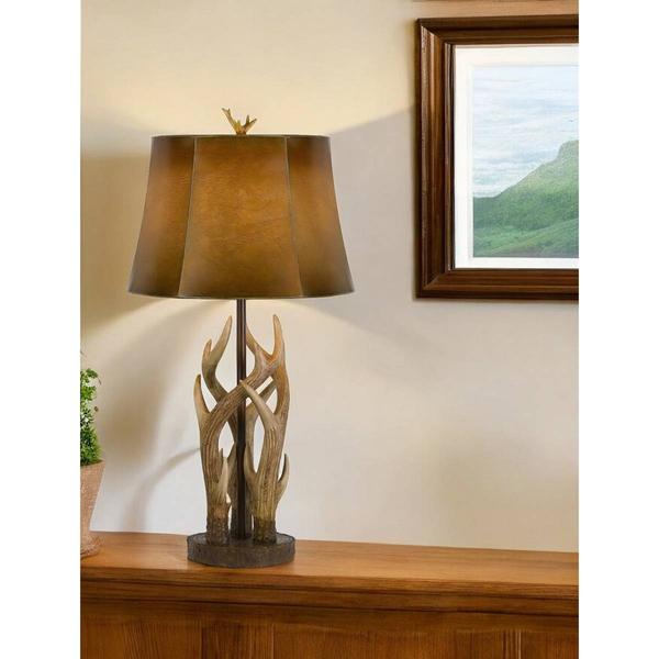 HomeRoots 33in. Brown Antlers Table Lamp