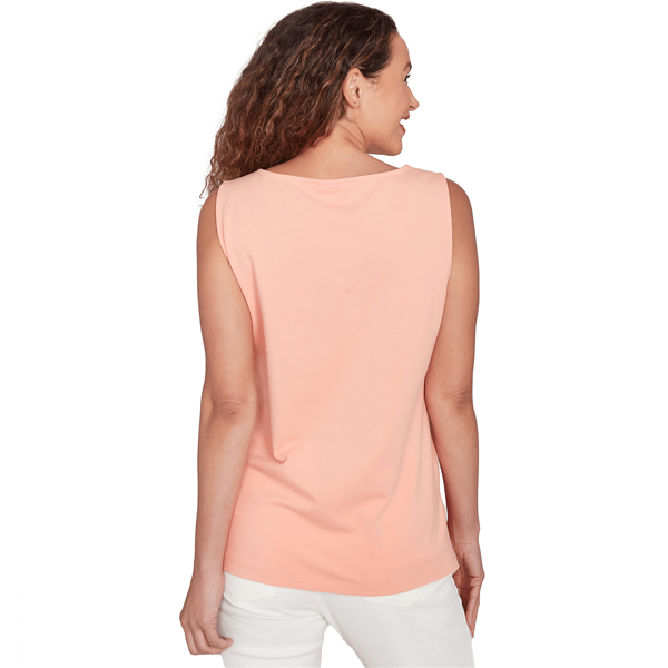 Plus Size Ruby Rd. Tropical Oasis Sleeveless Scalloped Tank Top