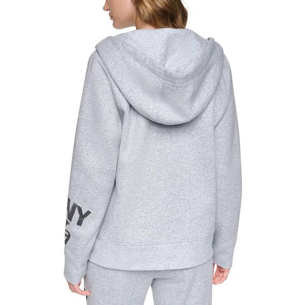 Womens DKNY Sport Graffiti Rhinestone Logo Full Zip Hoodie