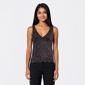 Juniors Madden Girl Floral Flock Lace Scallop Edge Top - image 1