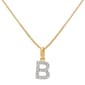 Gianni Argento Two-Tone Lab White Sapphire B Pendant Necklace - image 1