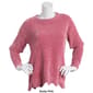 Womens Hasting & Smith Solid Scallop Hem Crew Neck Sweater - image 2