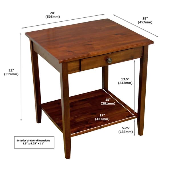 Casual Contemporary Living 2-Tier Acacia Square End Table