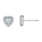 Kids Sterling Silver Heart Opal Center Stud Earrings - image 1