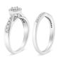 Haus of Brilliance Diamond Halo & Pave Shank Engagement Ring Set - image 3
