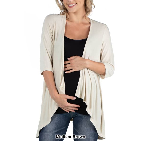 Womens 24/7 Comfort Apparel Elbow Sleeve Maternity Cardigan